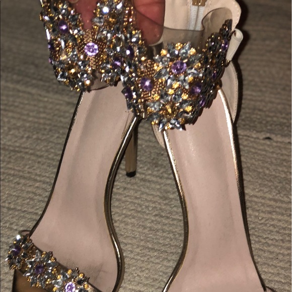 Gold Lame’  stiletto 👠 heels 10 - Picture 4 of 4